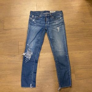 Ag-ed blue denim jeans, size 26